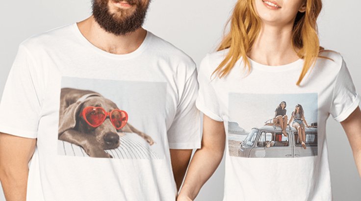 Create Custom T-Shirts with your photos or choose from a range of designs, with no minimum order size.